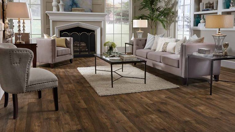 elegant wood look laminate flooring in a living room